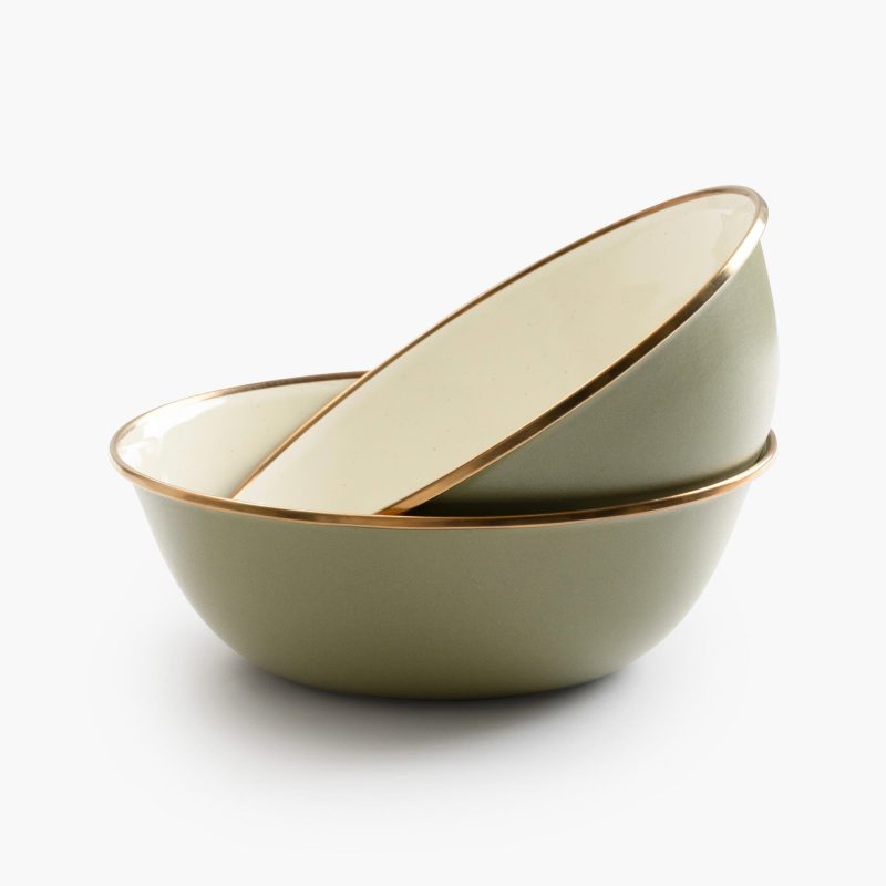 Enamelware 2-Tone Dining Collection - Olive Drab - Image 3