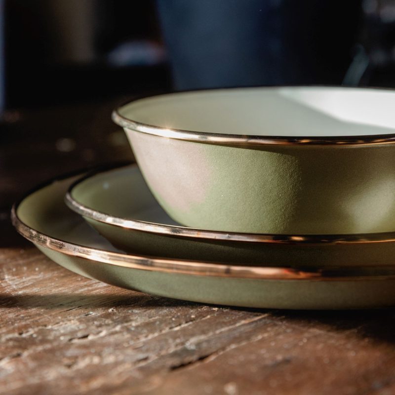 Enamelware 2-Tone Dining Collection - Olive Drab - Image 24
